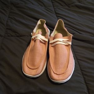 Pink loafers